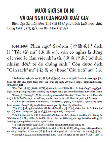 Giới Sa-di-ni, Oai Nghi, Tỳ Ni và Cảnh Sách - Hình ảnh 3